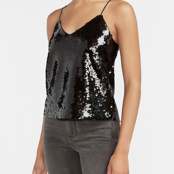 Express Sequin V-Neck Cami - Picture 1 of 2